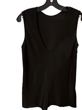 Helmut Lang Women’s Black SILK V-Neck Sleeveless Top Sz S NEW